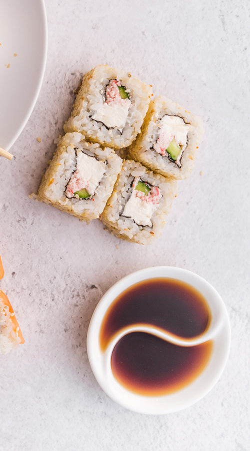 sashimi japonés de gambas